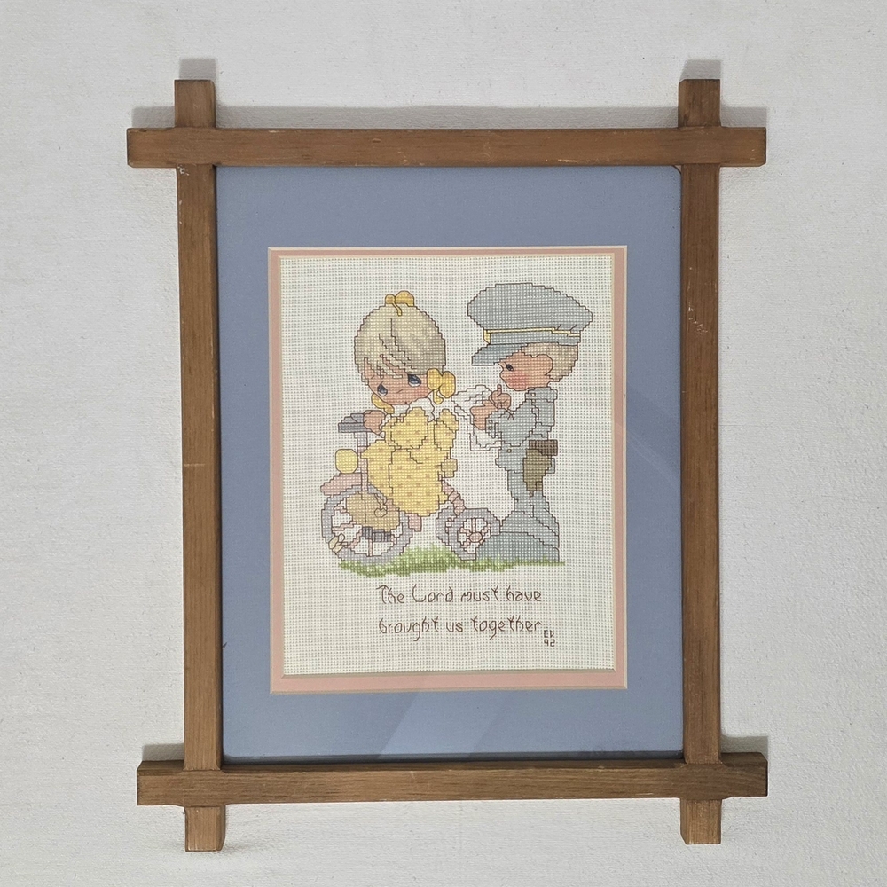 Precious Moments FramedCross Sitched "The Lord Must Have Brought Us Together"